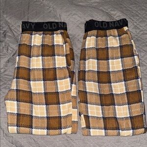 2 Old Navy Kid Boy Patterned Microfleece PJ’s Pajama Jogger Bottom Pants